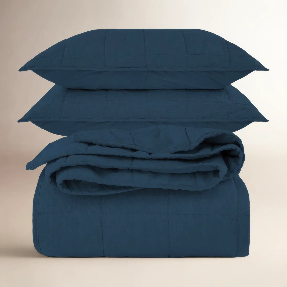 French Linen Box Stitch Quilt & Sham Set | Wayfair North America