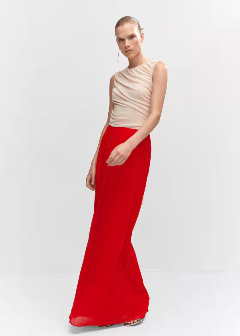 Pleated long skirt -  Women | Mango USA | MANGO (US)