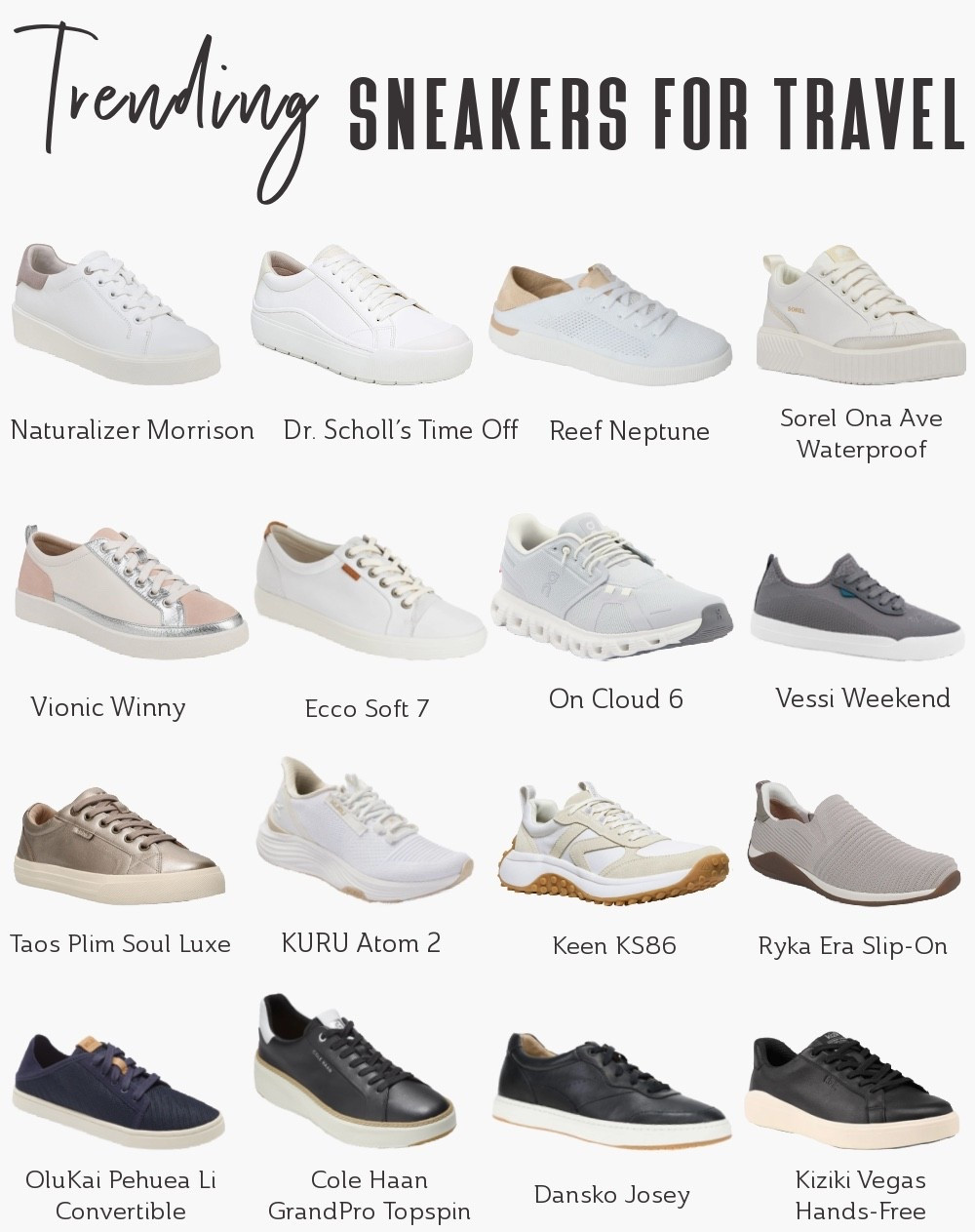 Travel means a LOT of walking: airports, cobblestone streets, museums, markets... the works. 👣 So what’s the one shoe style always recommend? SNEAKERS! 👟 Here are the BEST travel sneakers all recommended by TFG travelers so you can explore the world in comfort and style. 🌍

Travel Shoes | Spring Outfits | Comfortable Sneakers | Classic Sneakers | Trendy Sneakers Women | Shoes For Europe | Travel Fashion | Cute Walking Shoes 

#LTKSeasonal #LTKTravel