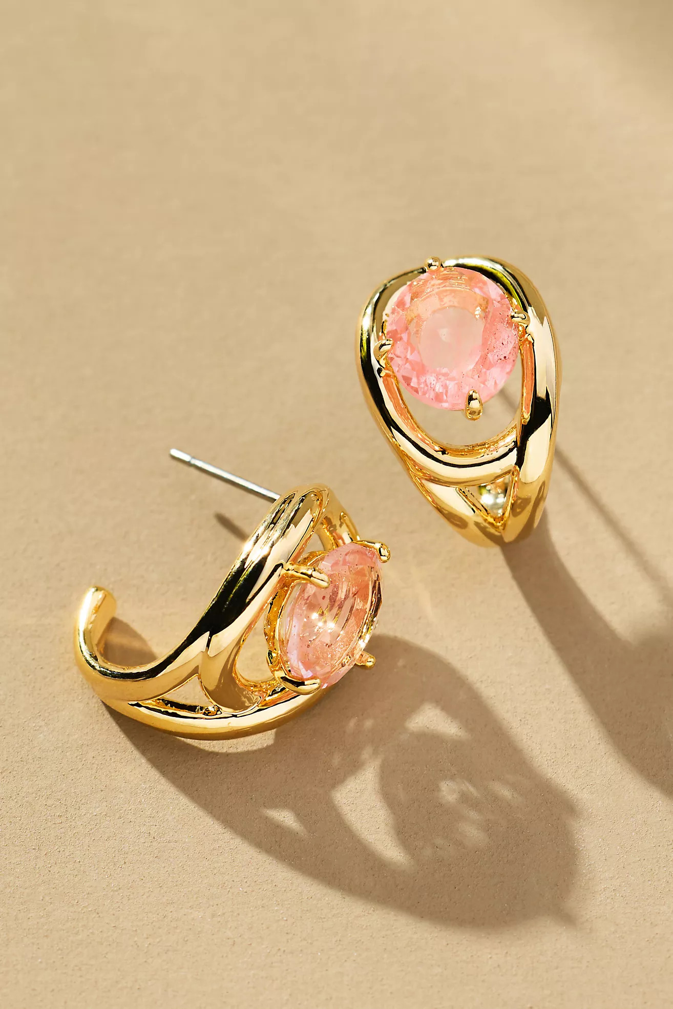 Curve Stone Huggie Hoop Earrings | Anthropologie (US)