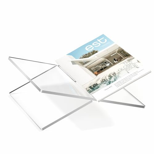 Large Acrylic Book Stand, 12.5" x 9.5" x 5”, Quran Holder, Clear Open Bookstand for Display and... | Amazon (US)