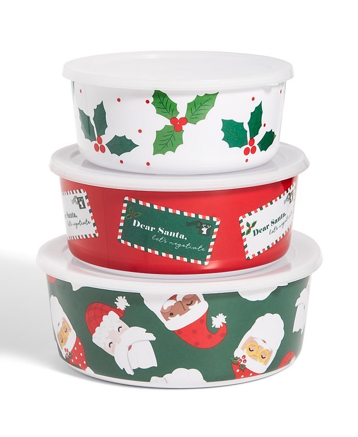 Holiday 3-Pc. Nesting Food Storage Containers, Created for Macy's | Macys (US)