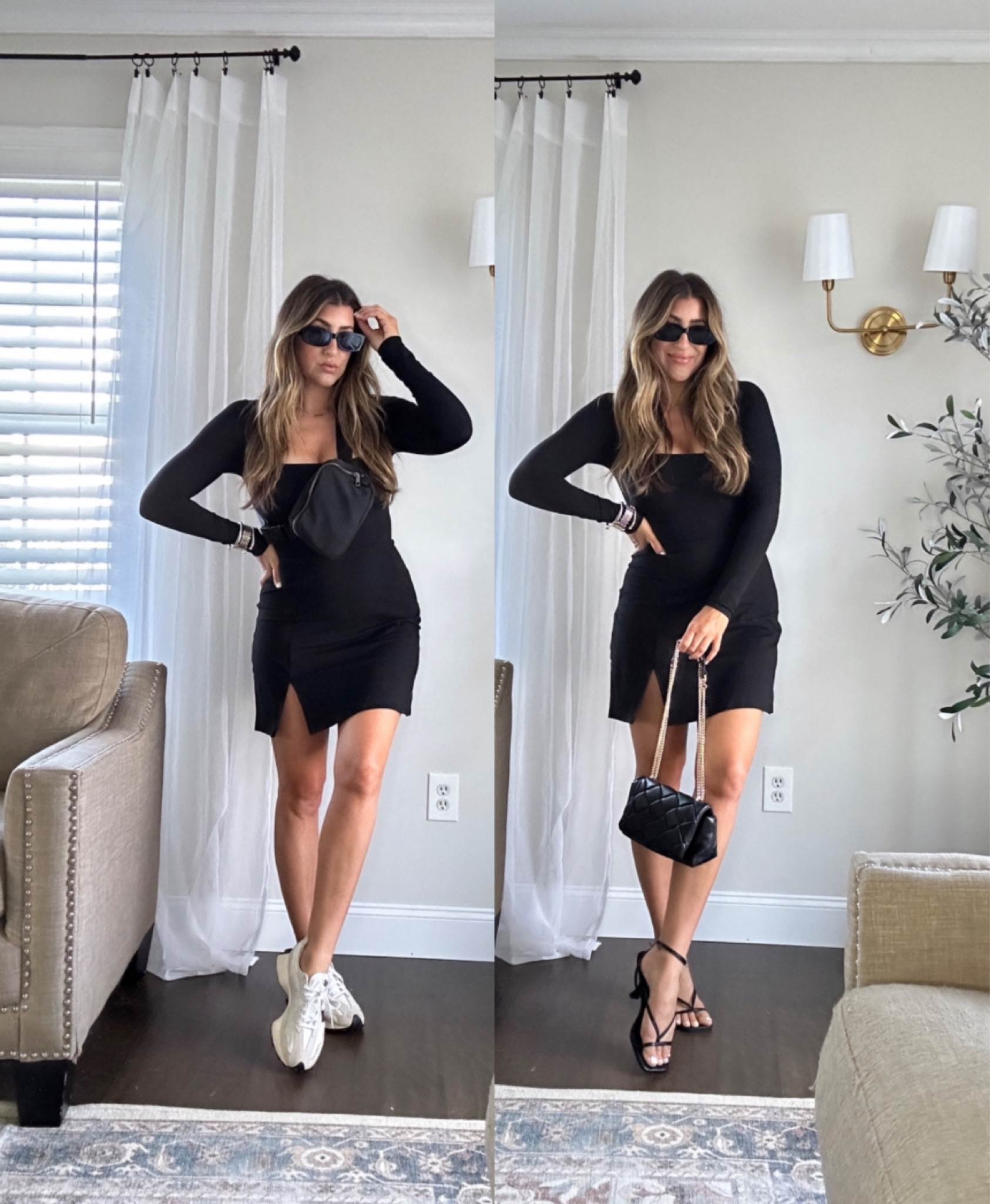 Little black amazon dress styled 2 ways from day to night! Wearing med but could have sized up for more length. Xx 

Also new balance 327 sneakers are back in stock! I have them in three colorways! Wearing TTS in sneaks-size 8.

Little black dress, spring dress, athleisure wear outfit, date night outfit

#LTKstyletip #LTKshoecrush #LTKSeasonal
