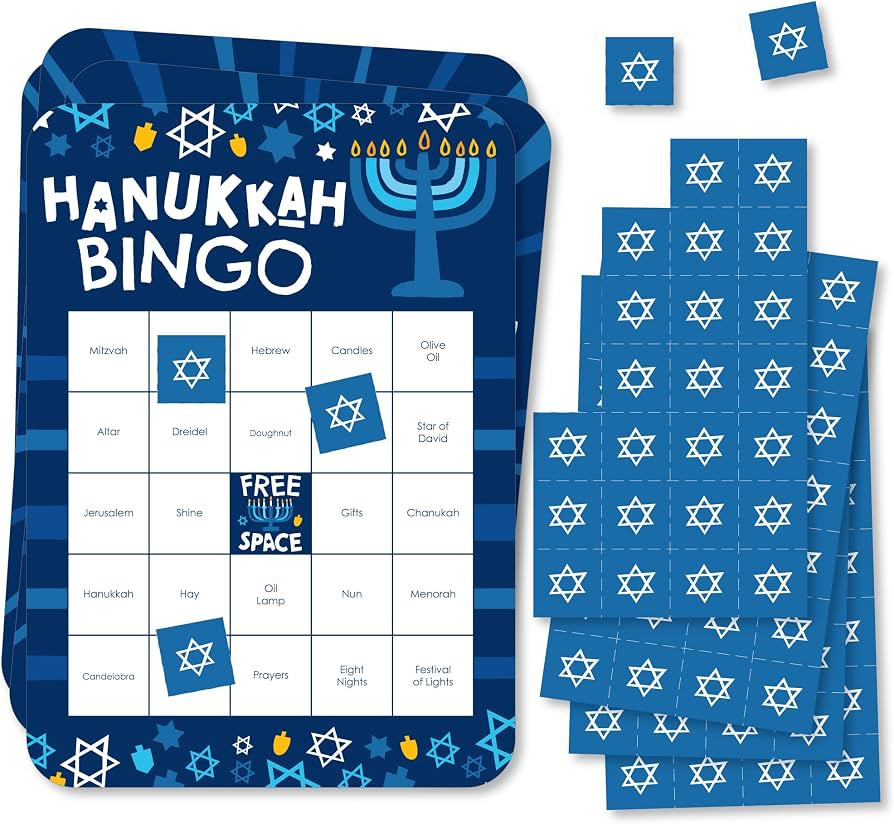 Big Dot of Happiness Hanukkah Menorah - Bingo Cards and Markers - Chanukah Holiday Party Bingo Ga... | Amazon (US)