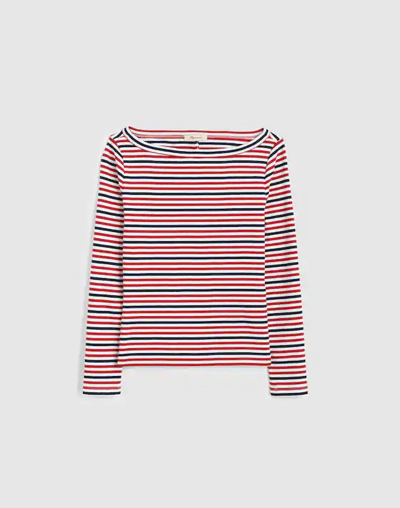 The '90s Boatneck Tee in Compact Cotton | Madewell