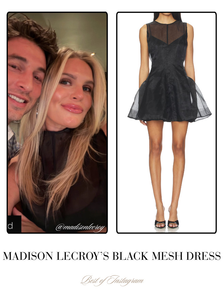 Madison LeCroy's Black Mesh Dress 📸= @madisonlecroy 

 