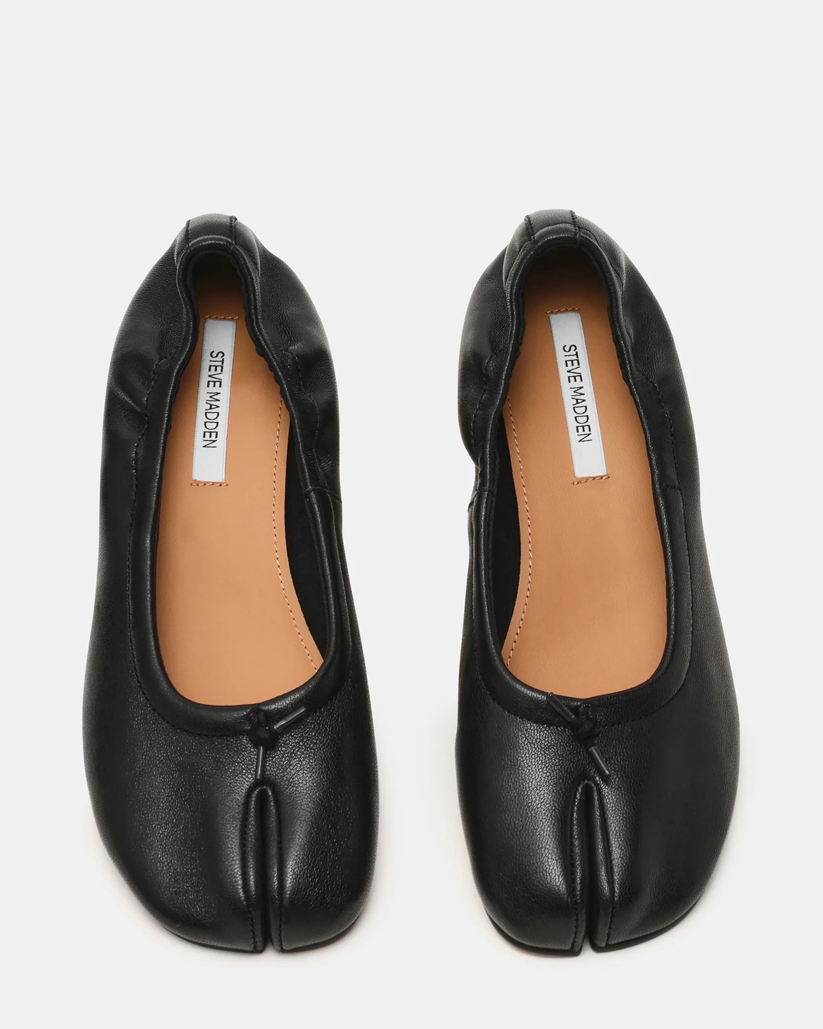 CYRA Black Leather Split Toe Tabi Women's Heel | Steve Madden (US)