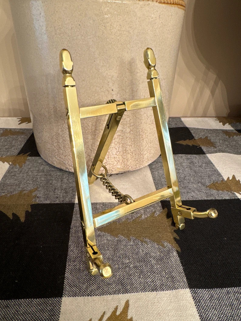 Brass Folding Easel Display Art 5\u201d High | Vintage Style | Etsy (Global)
