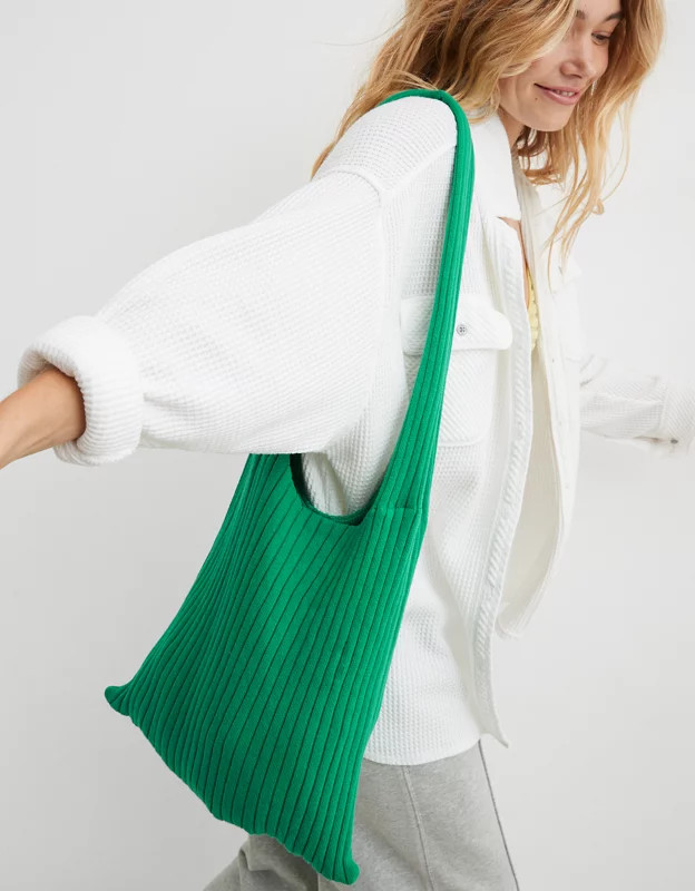 Aerie Ribbed Sweater Tote Bag | Aerie