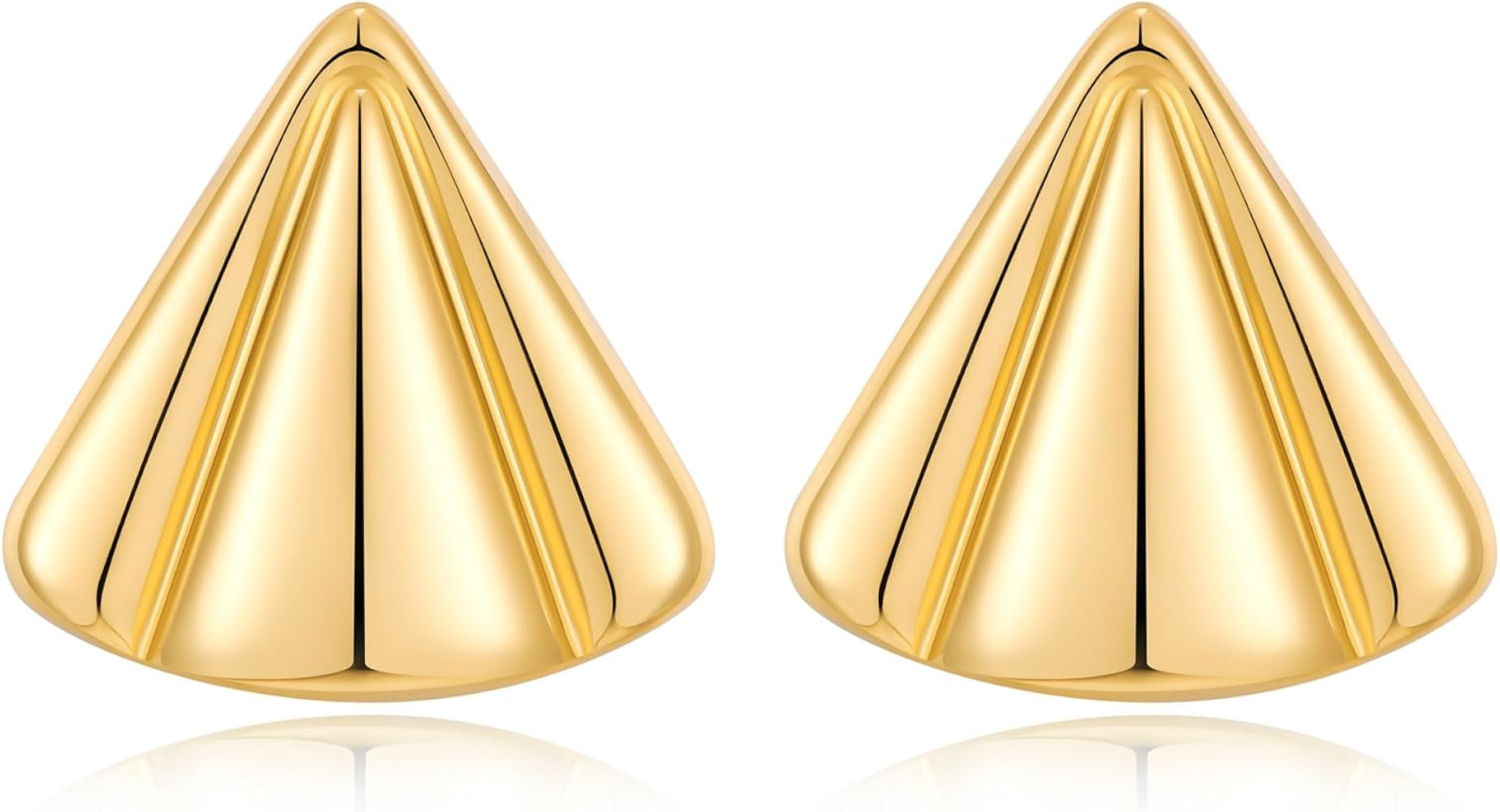 MUYAN Chunky Thick Earrings for Women,Gold Silver Polished Earrings Lightweight Everyday Jewelry | Amazon (US)