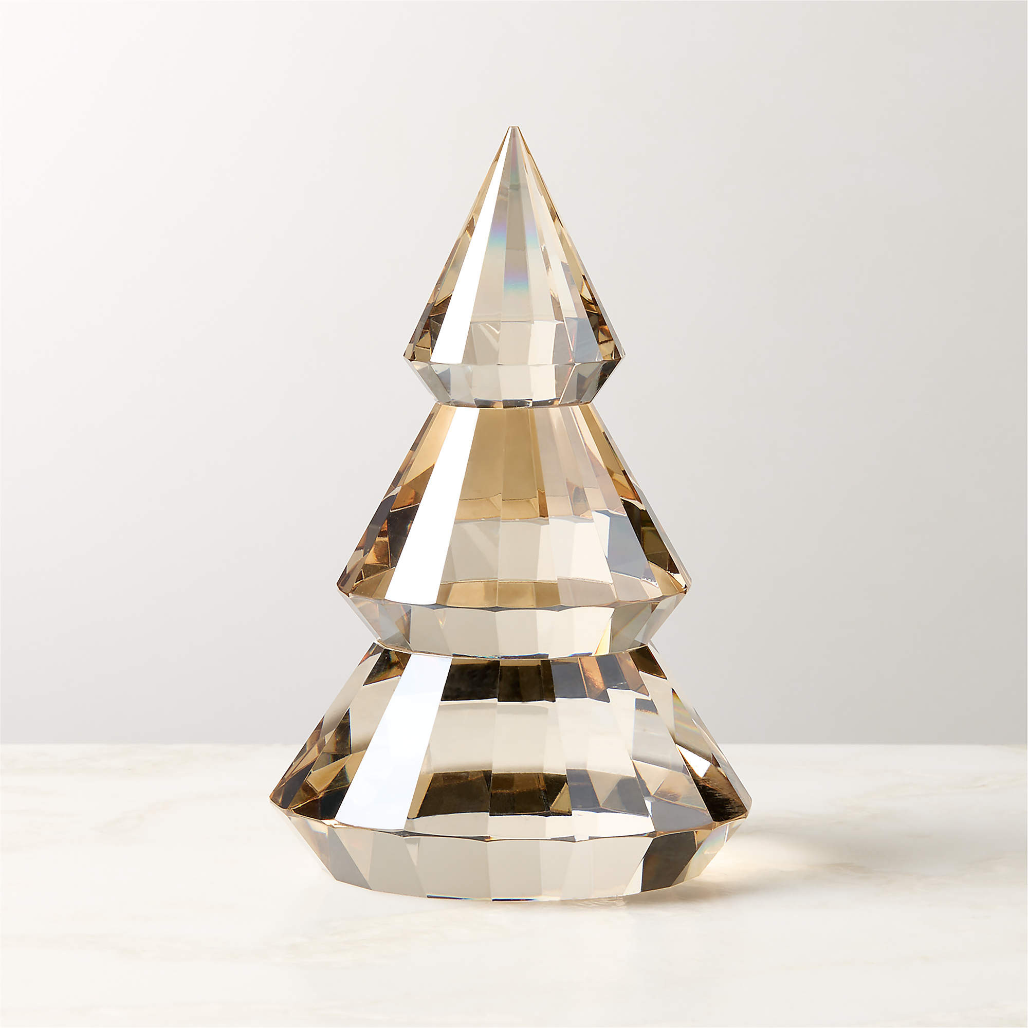 Adina Light Amber Crystal Christmas Tree Figure 7.5" + Reviews | CB2 | CB2