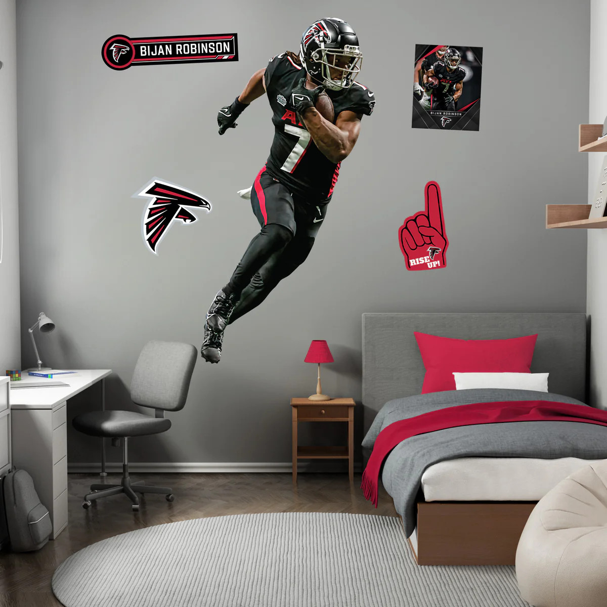 Bijan Robinson - Falcon Flash - Official NFL - Reusable Vinyl Wall Decals | Fathead