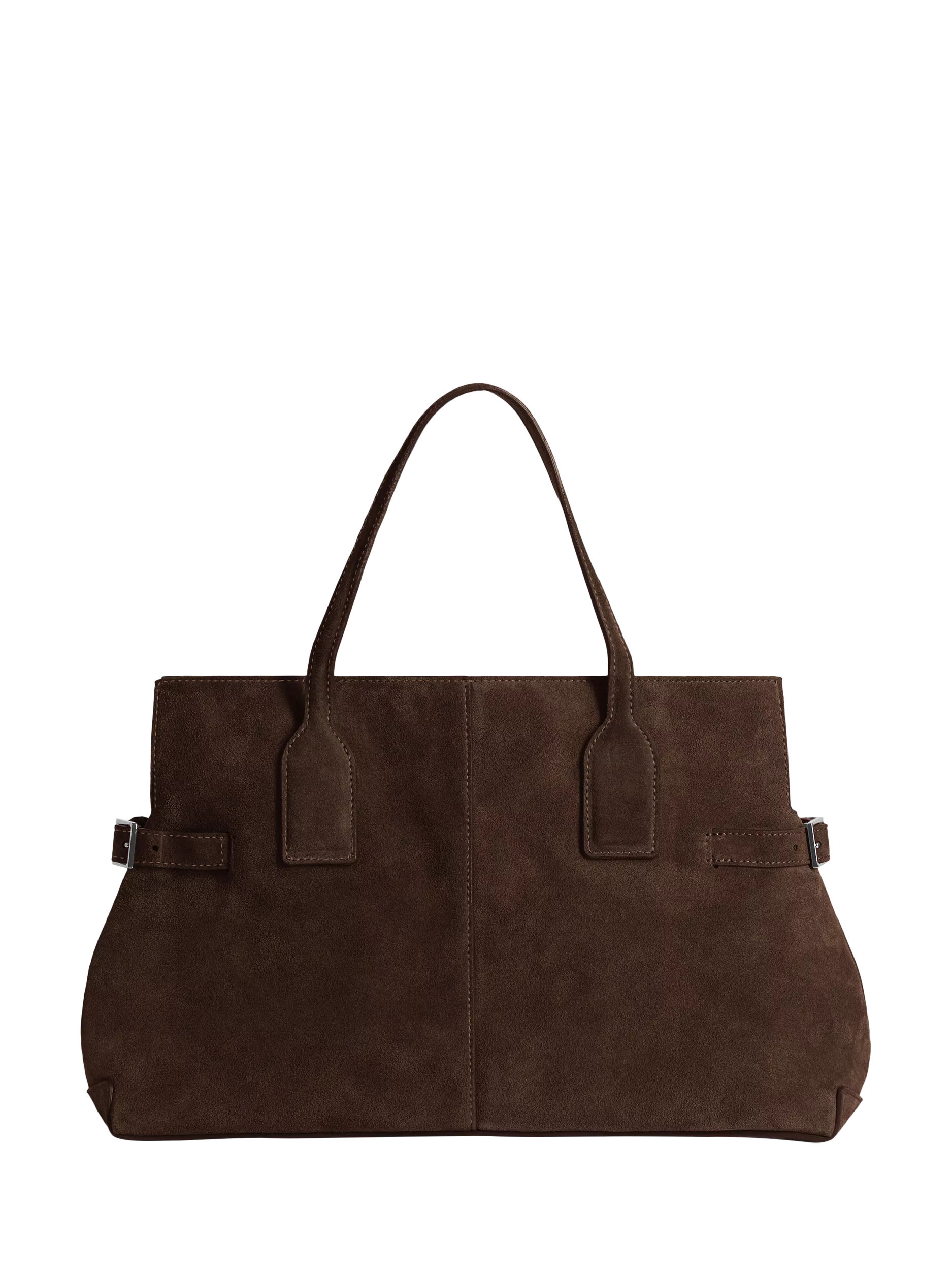 Flattered Lisa Suede Bowler Bag, Chocolate | John Lewis (UK)