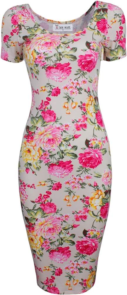 Women's Sweetheart Short Sleeve Midi Dress | Amazon (US)