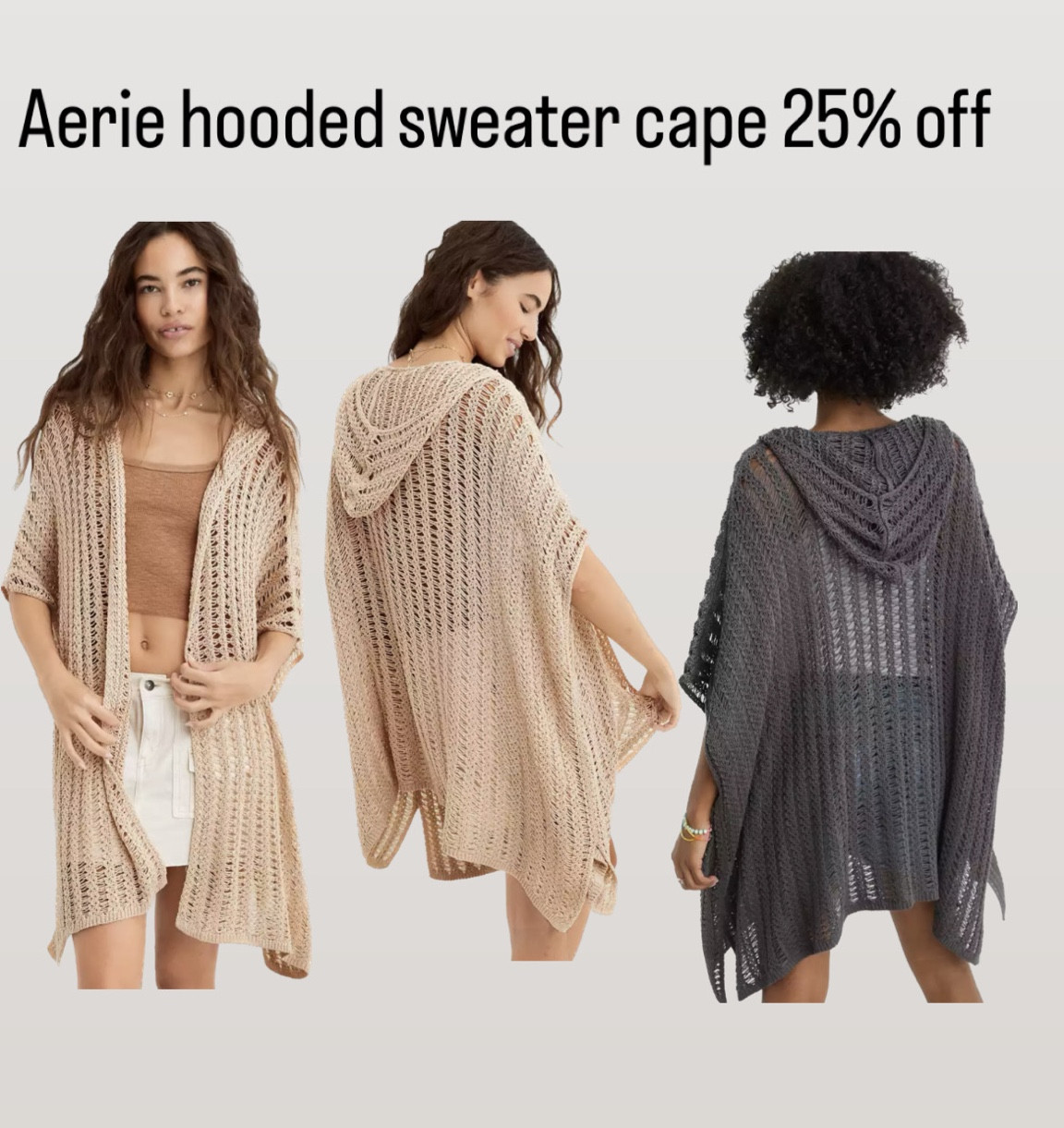 Aerie Shawl Collar Sweater Cape curated on LTK