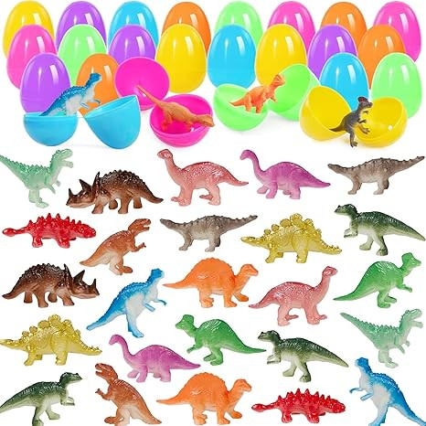 24Pack Easter Eggs with Dinosaur Toys Easter Basket Stuffers Easter Party Favors for Kids Easter ... | Amazon (US)