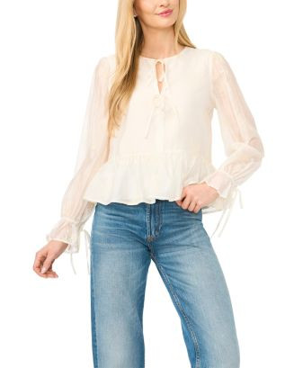Tie Front Peplum Top | Bloomingdale's (US)