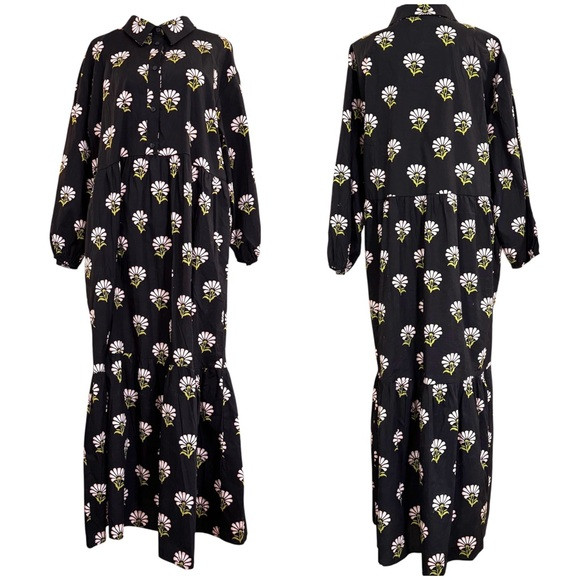 MAEVE black floral print maxi dress, size L, NWOT | Poshmark