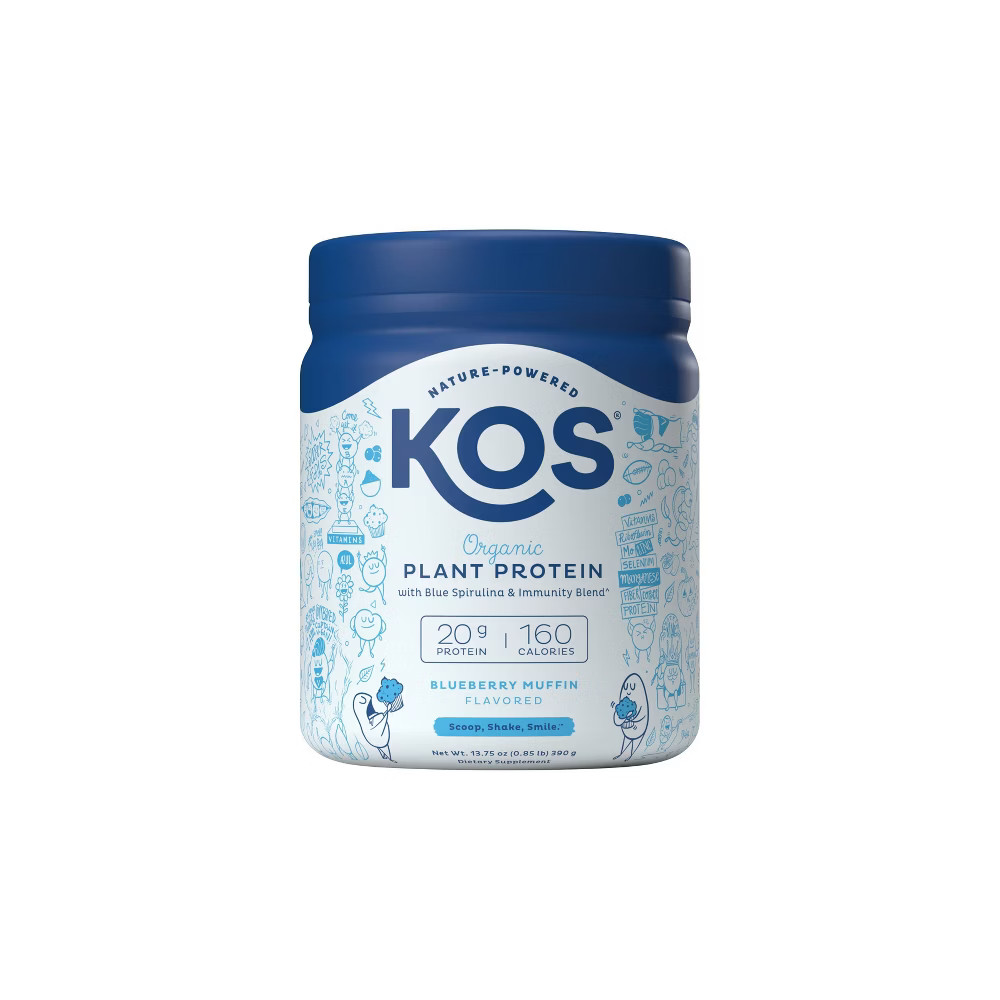 KOS Organic Vegan Meal Replacement Protein Powder - Blueberry Muffin - 13.75oz | Target