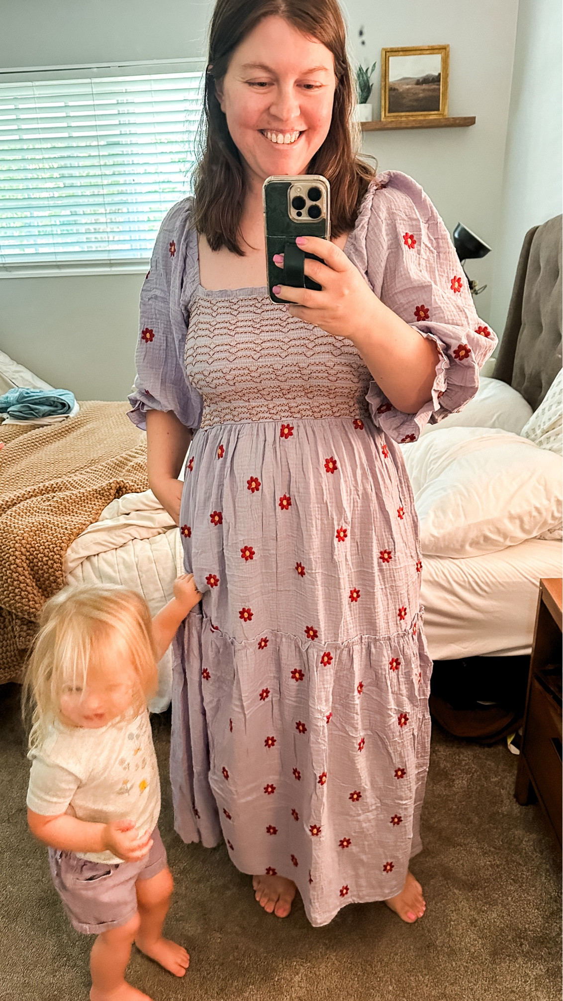 Lucked out on this Free People dupe dress for a third of the price to wear to my sister in laws baby shower! Ordered size L and I wear a size 34DD bra and usually a size Large in dresses. Super cute for summer! Comes in lots of colors and would be very bump friendly. #summerdress #freepeopledupe #freepeoplestyle #sundress #babyshowerstyle #eventdress #amazonfashion 

#LTKMidsize #LTKSummerSales #LTKStyleTip