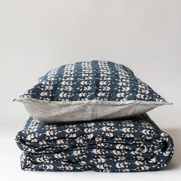 Blossom Floral Block Print Quilt | Antique Farm House