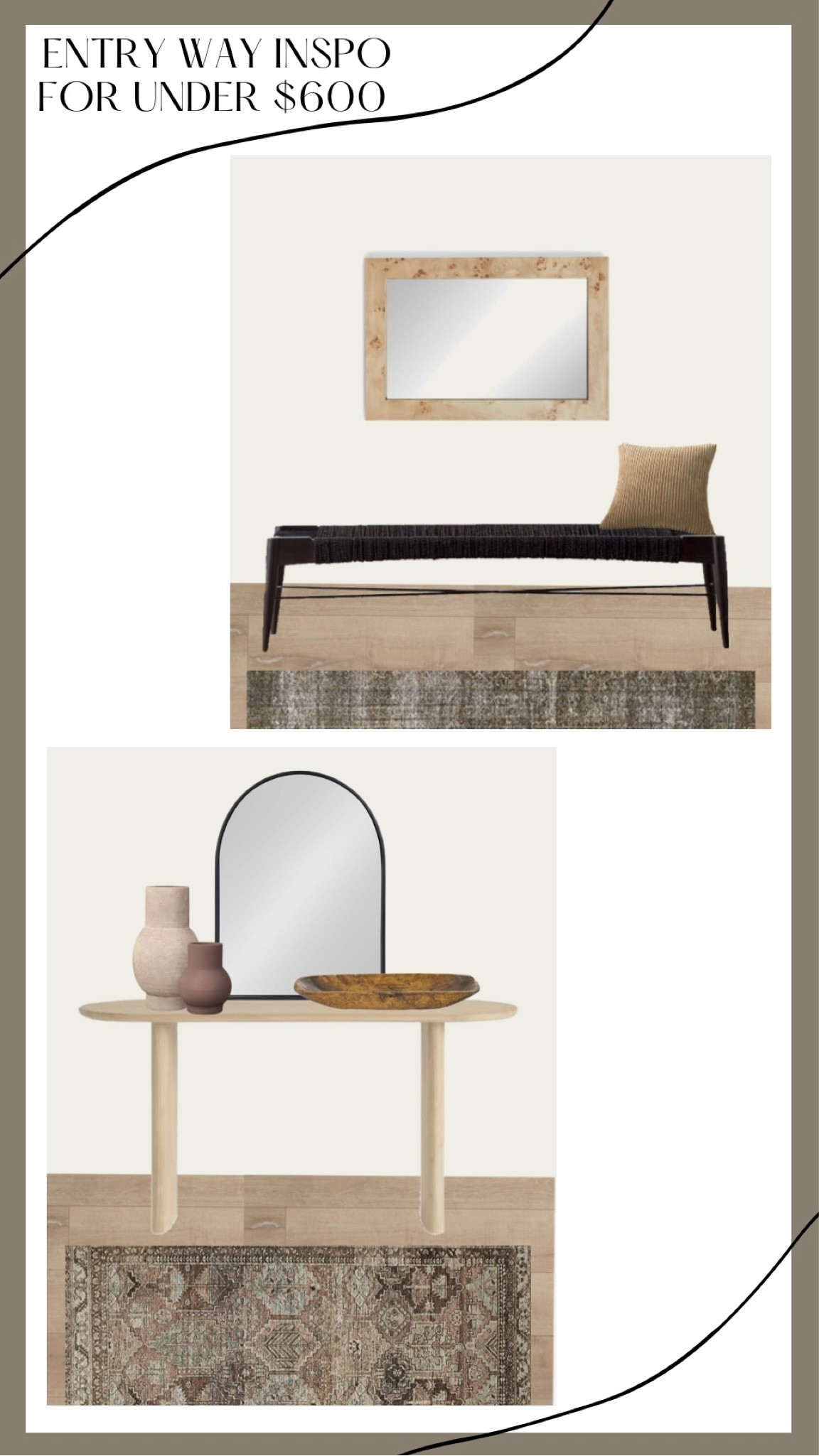 Entry way inspo for under $600. Sale alert 🚨 

#LTKstyletip #LTKsalealert #LTKhome