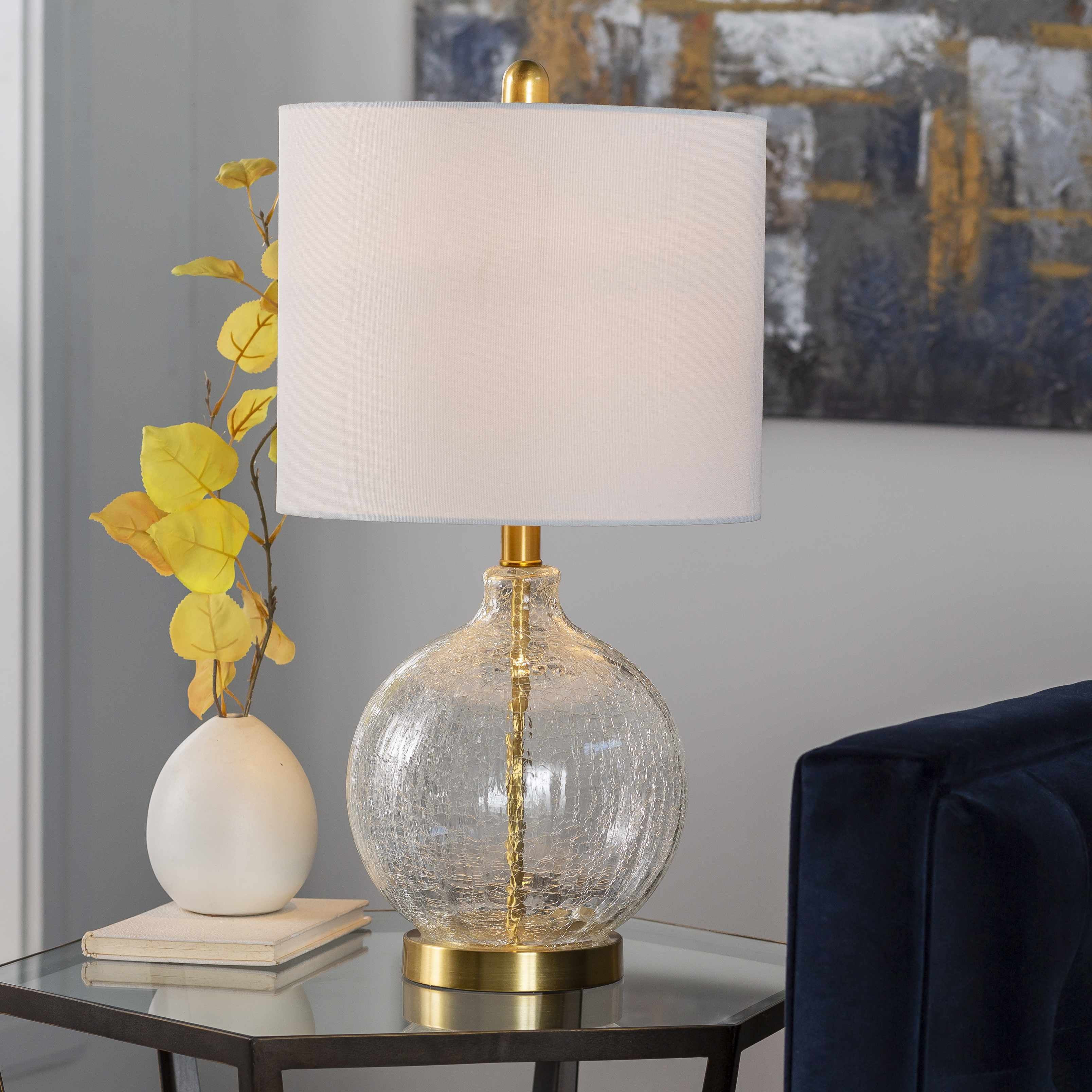 Ciel Contemporary Glass Textured Table Lamp | Boutique Rugs