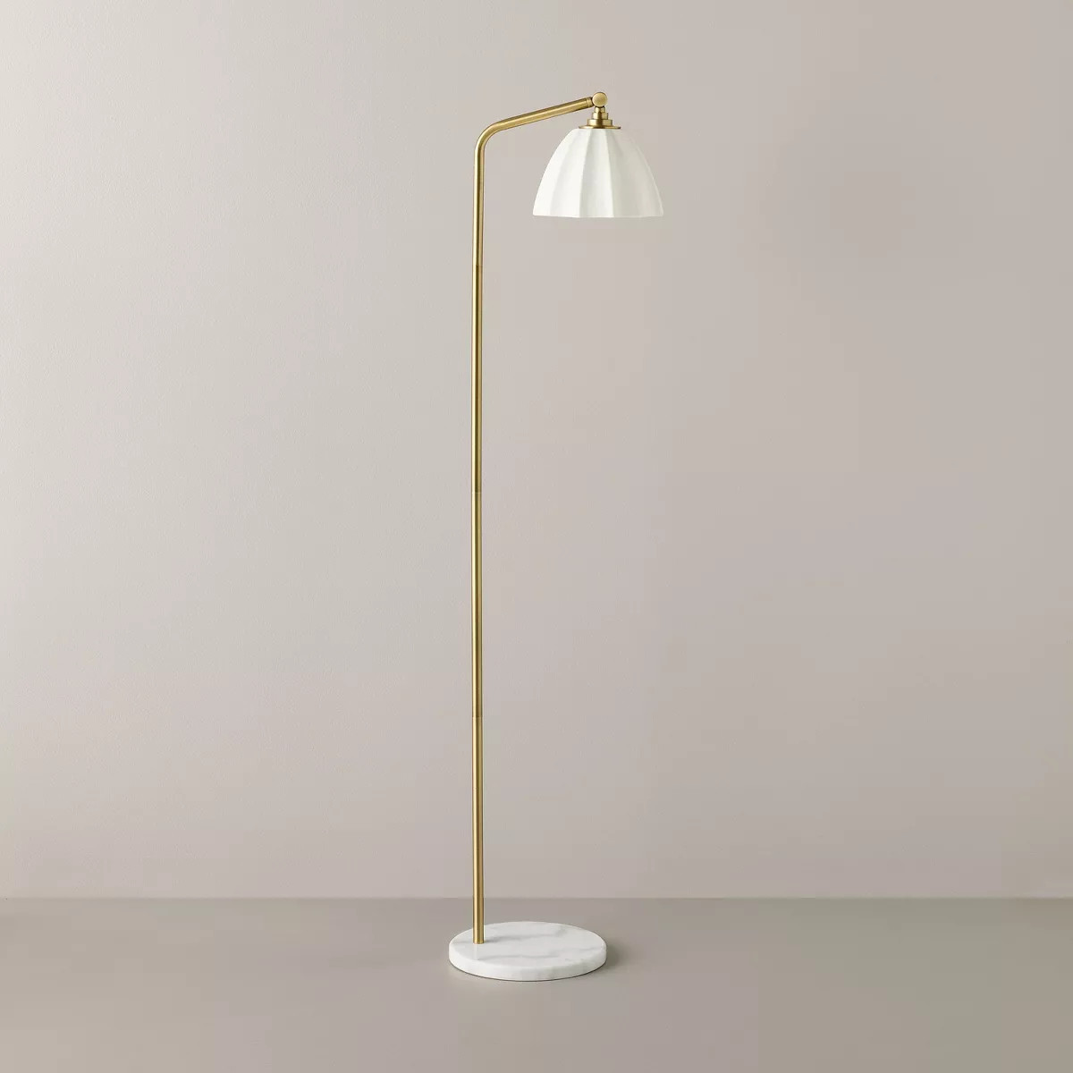 61" Fluted Ceramic Floor Lamp with Faux Marble Base - Hearth & Hand™ with Magnolia | Target