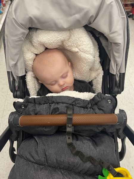 This stroller footmuff fits my UppaBaby Vista perfectly. No need for blankets that P can kick off! Staying warm and cozy this winter (and taking naps in Target). 

#LTKbaby #LTKfindsunder50 #LTKfamily