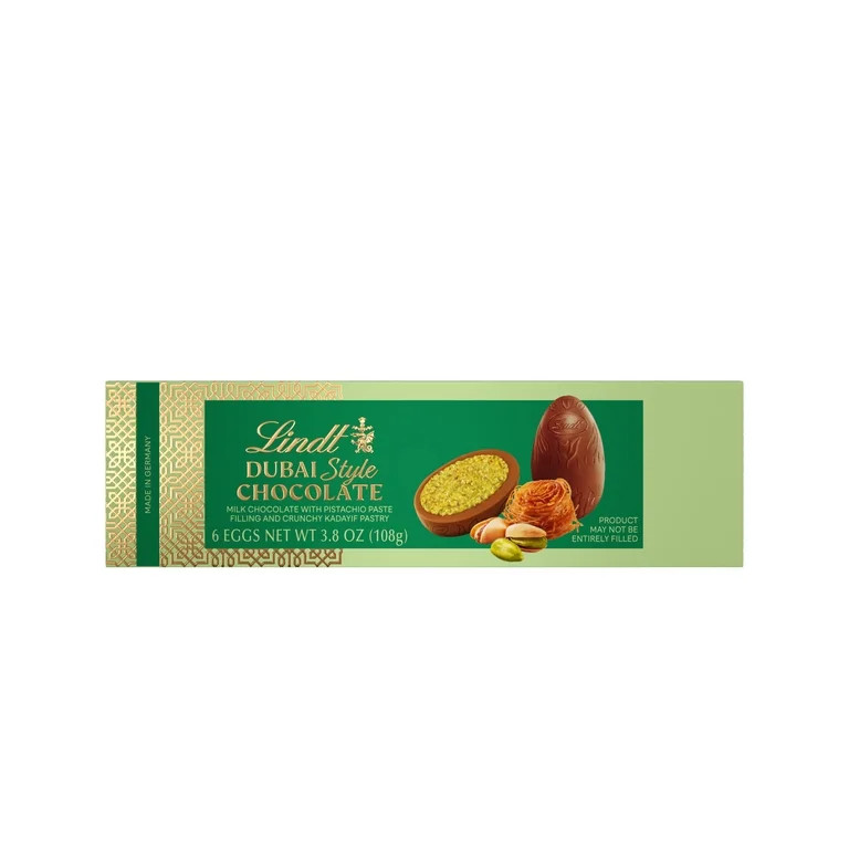 Lindt Dubai Style Milk Chocolate Candy Easter Eggs with Pistachio & Kadayif, 3.8 oz., 6 Count | Walmart (US)