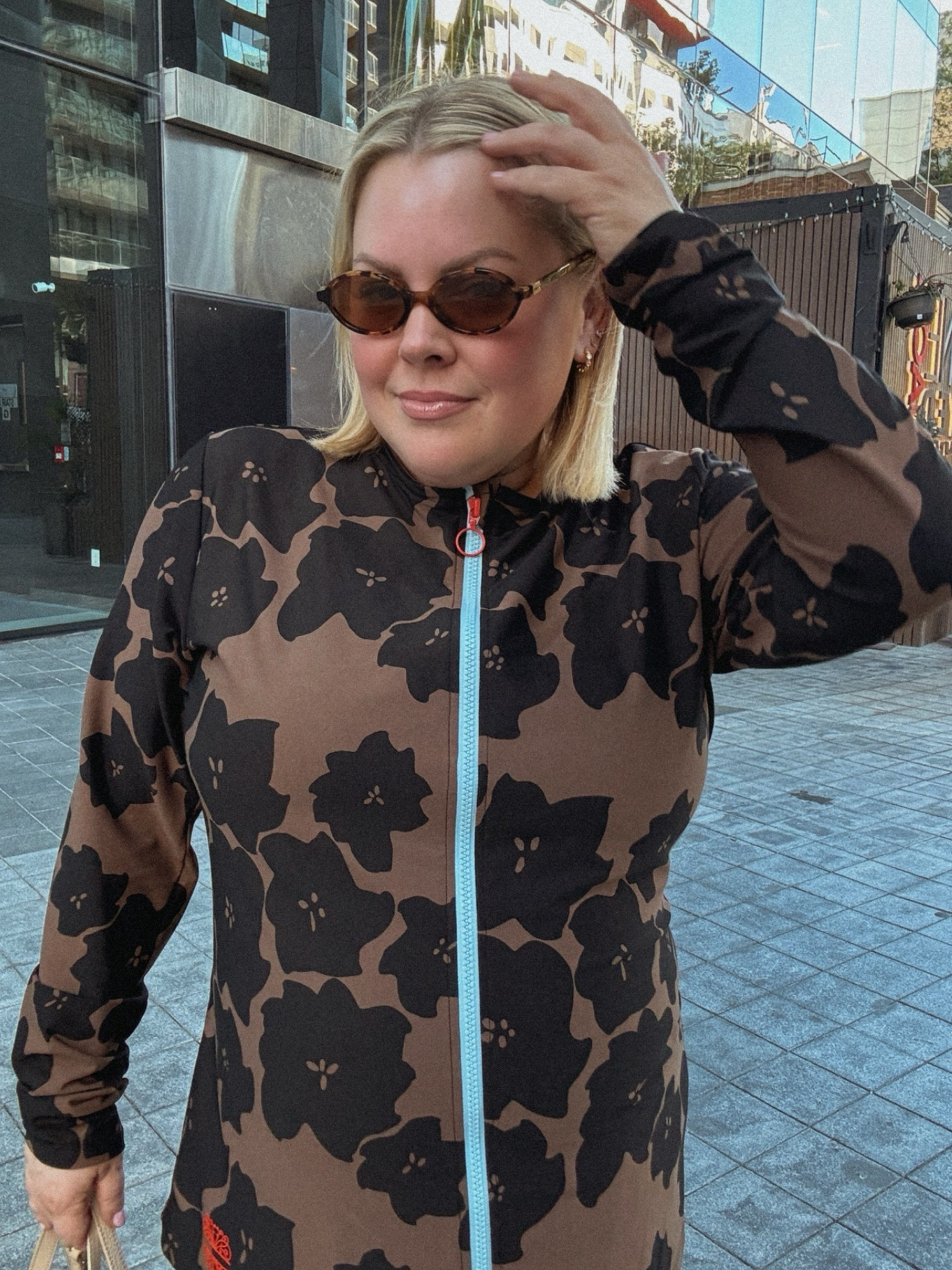 Wearing size 14 in this cute, stretchy and comfortable top

#LTKootd #LTKMidsize