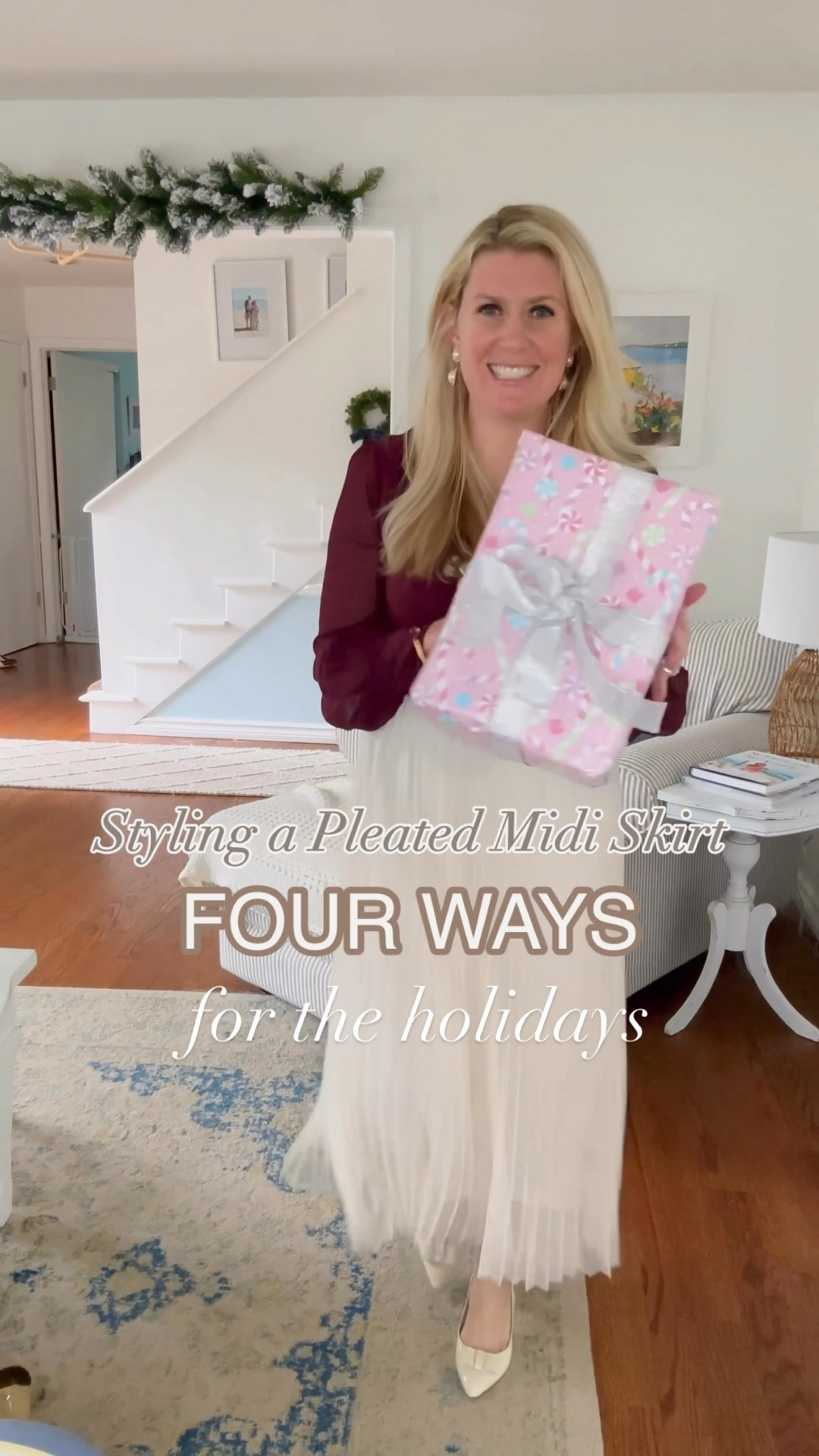 A pleated midi skirt is such a fun piece to style for the holidays! I just love this one from the Lauren Conrad collection. Styling it four ways for holiday parties! 
Holiday outfit, Christmas outfit, midi skirt, pleated skirt, maroon blouse, red sweater, green tee, striped cardigan, kitten heels

#LTKSeasonal #LTKStyleTip #LTKHoliday