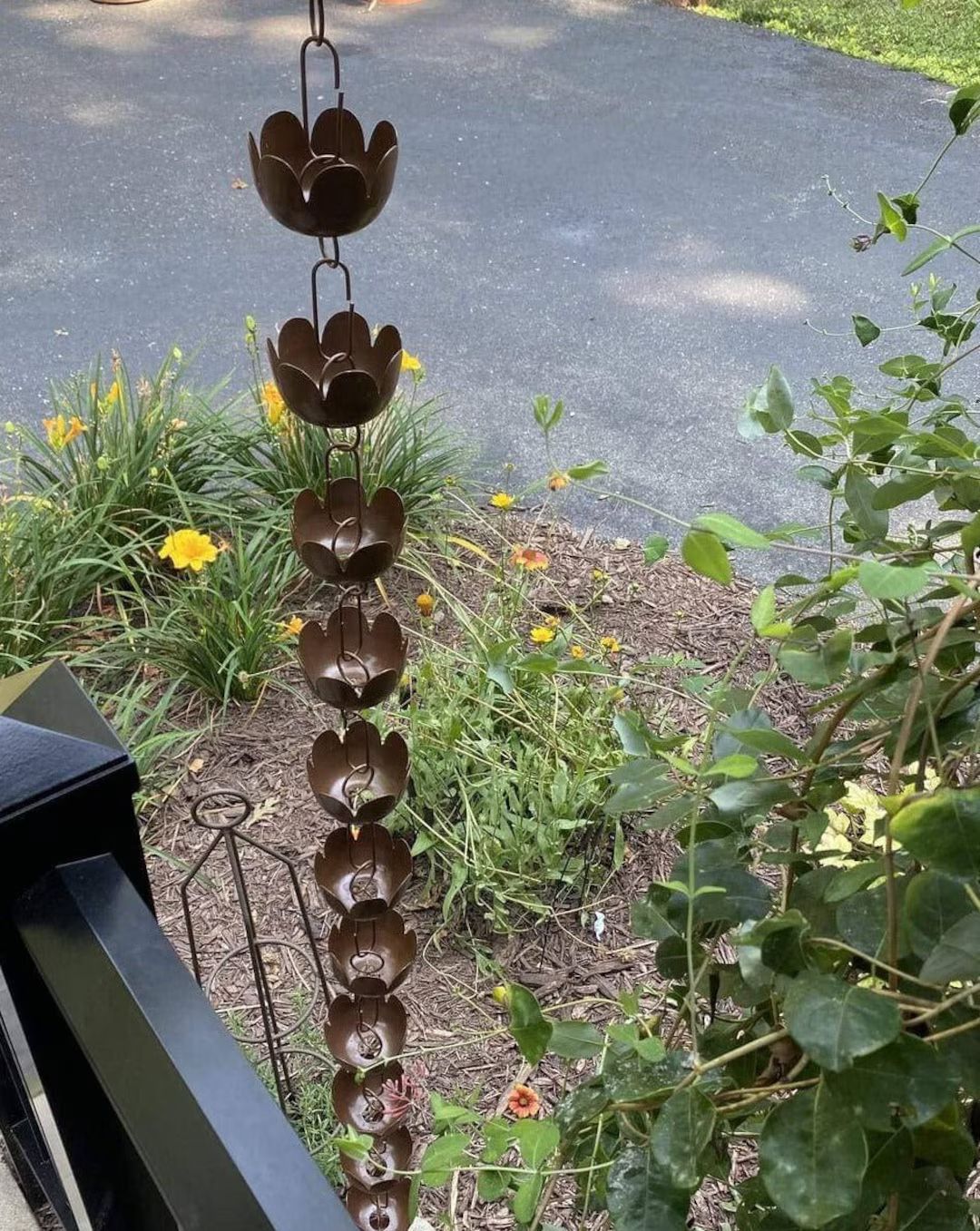 Lily Cup Rain Chain Wind Chimes Metal Art Garden Decor Yard Art Patio Art Gifts for Mom Gardener ... | Etsy (US)