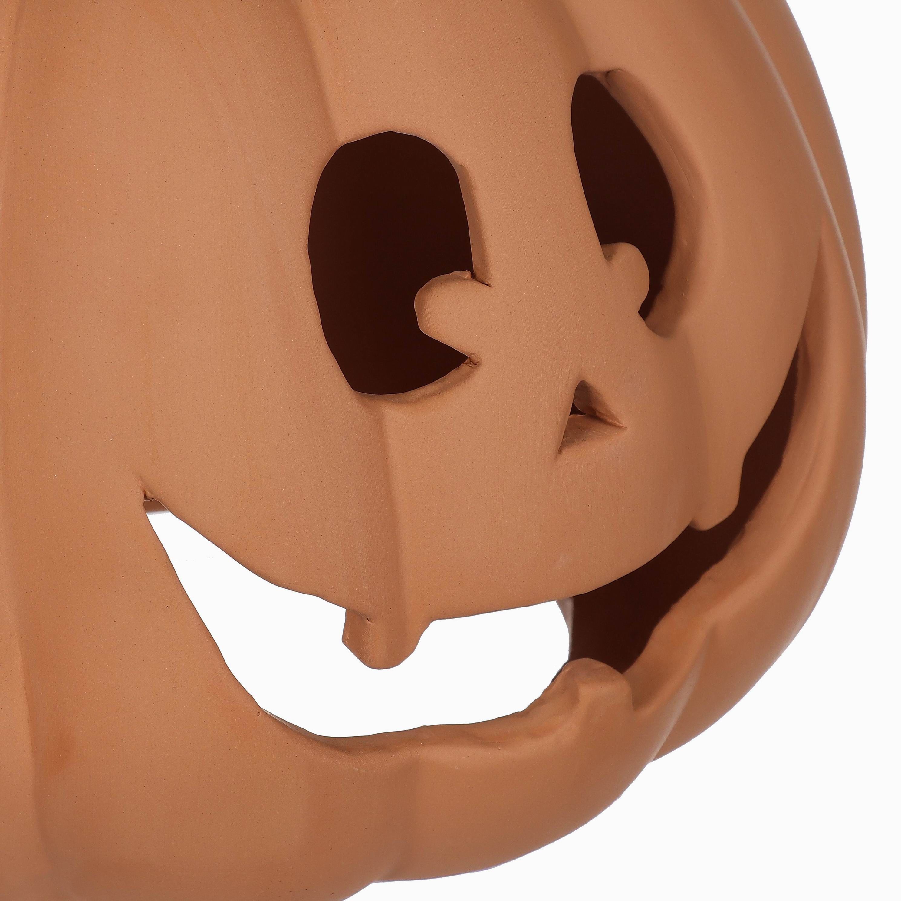 Halloween Brown Clay Pumpkin Outdoor Decoration,9.25"H,by Way to Celebrate | Walmart (US)