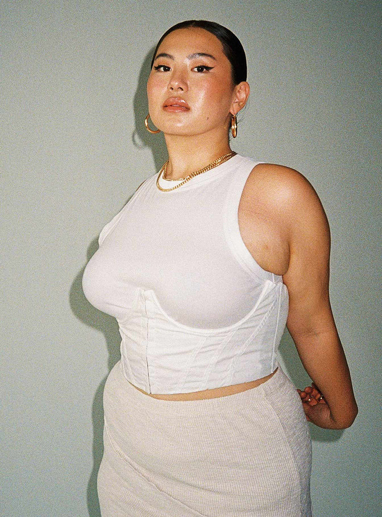 Saturday Sinner Corset White Curve | Princess Polly US