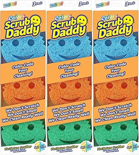 Scrub Daddy Sponge Set - Colors - Scratch-Free Scrubbers for Dishes and Home, Odor Resistant, Sof... | Amazon (US)