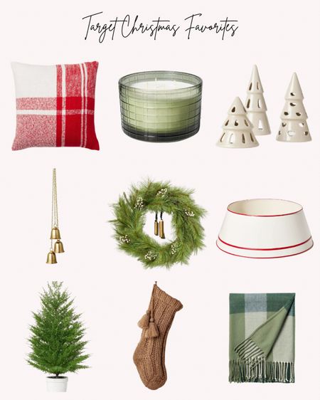 Target Christmas Favorites. Wreath, mini tree, tree stand, candles, pillows, bells, holiday decor

#LTKhome #LTKHoliday #LTKSeasonal