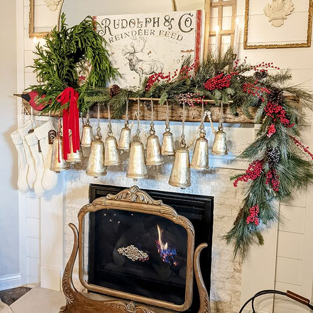 Hanging Brass Bells Wall Decor | Antique Farm House