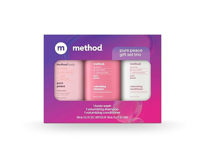 Method Body Wash and Hair Care Gift Set, Pure Peace, 3.4 oz Travel Size Bottles | Amazon (US)
