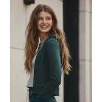 Vuori Halo Mini Full Zip Hoodie | Evergreen Heather | XS, Size Extra Small | Vuori Clothing (US & Canada)