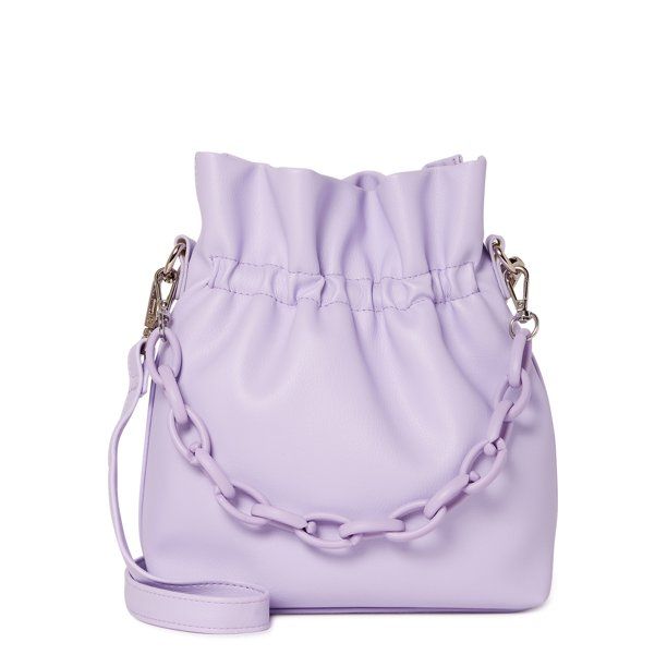 No Boundaries Women's Contemporary Drawstring Crossbody Handbag Lavender Sunrise - Walmart.com | Walmart (US)