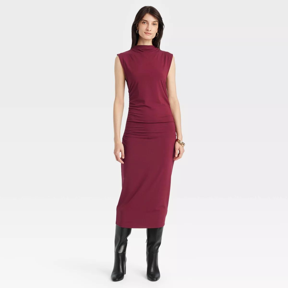 Women's Ruched Knit Midi Dress - A New Day™ | Target