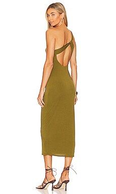 NOT YOURS TO KEEP Mary Midi Dress in Olive from Revolve.com | Revolve Clothing (Global)