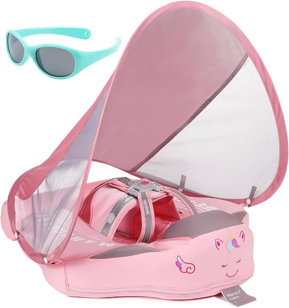 Mambobaby Newest Non Inflatable Baby Float Size Improved Add Tail Avoid Flip Over Swim Trainer So... | Amazon (US)
