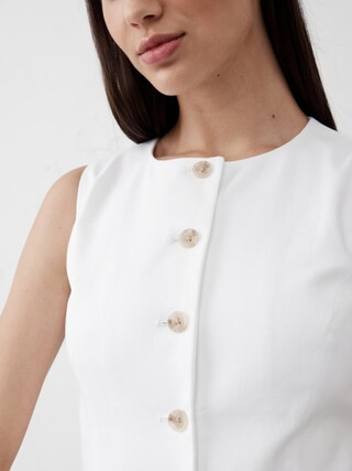 Linen-Blend Long Cutaway Vest | Banana Republic Factory