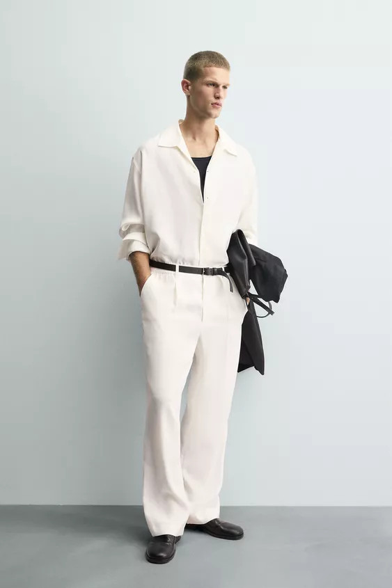 RELAXED FIT PLEATED PANTS | Zara US