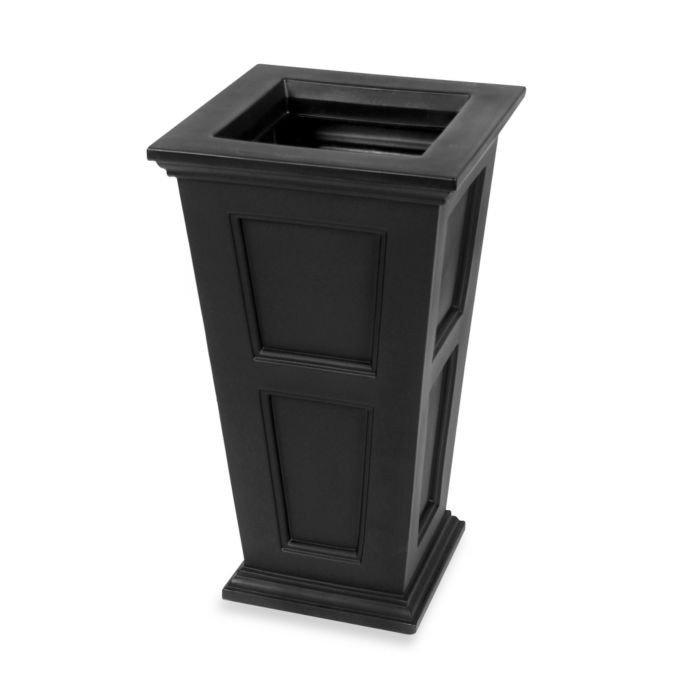 Mayne Fairfield 28.5-Inch Tall Patio Planter in Black | Bed Bath & Beyond
