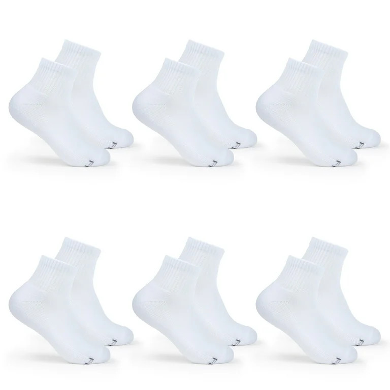 Fruit of the Loom All Day Comfort Ankle Socks for Women, White, Sizes 8-12 (6-Pack) | Walmart (US)
