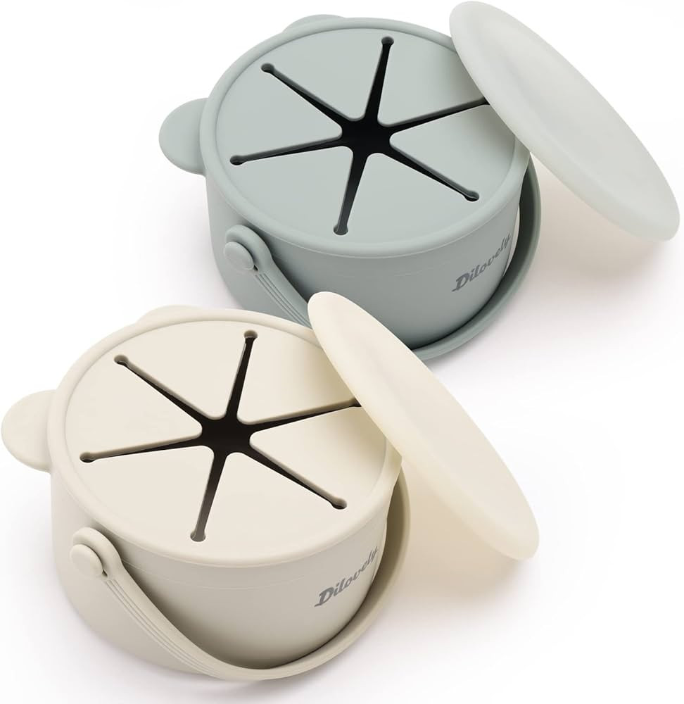 Snack Cups for Toddlers, Silicone Snacks Containers, Baby Food Catcher Spill Proof, Kid Snacks Ho... | Amazon (US)