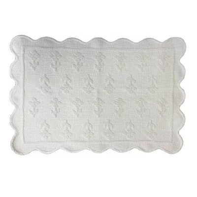 20"x30" Mini Floral Scalloped Bath Rug White - Threshold™ | Target